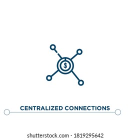 centralized connections outline vector icon. simple element illustration. centralized connections outline icon from editable business concept. can be used for web and mobile
