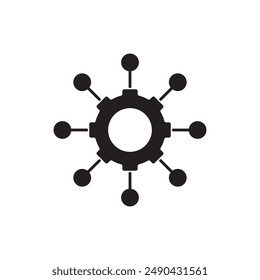 Diseño de íconos del sistema de gestión de datos centralizado, aislado sobre fondo blanco, Ilustración vectorial