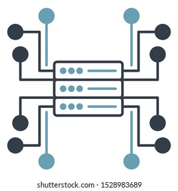 centralized decentralized Network server structure concept Vector Icon Design