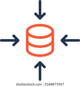 Centralized Icon Color Line Vector Illustration