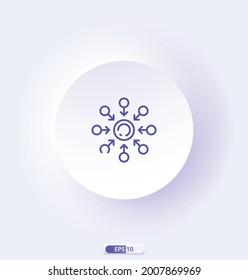 Icono centralizado con colección cryptocurrency. Los iconos están diseñados en color completo, contorno, plano, glifos y líneas.   Funciona para web, móvil, ui y más. Ilustración vectorial.