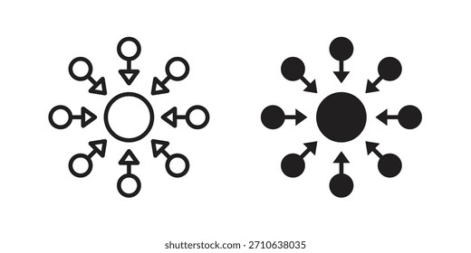 Centralized icon. flat and stroke style Collection. simple symbol