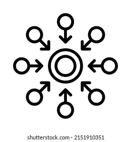 Centralized Icon. Line Art Style Design Isolated On White Background