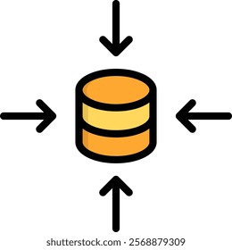 Centralized Icon Lineal Color Vector Illustration