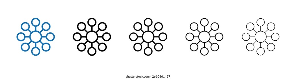 Centralized icon Outline vector logo for web ui