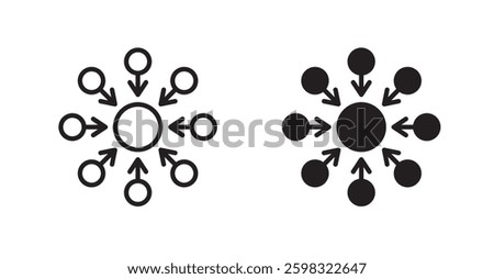 Centralized icon outlined icon vector collection.