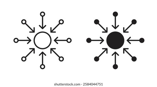 Centralized icon set in thin line. vector illustrations for web