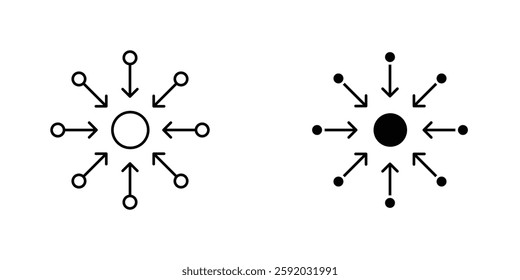 Centralized icon symbol collection on white background.