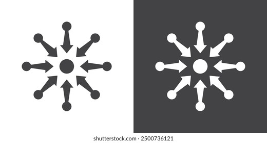 Conjunto de ilustración de línea fina de icono centralizado