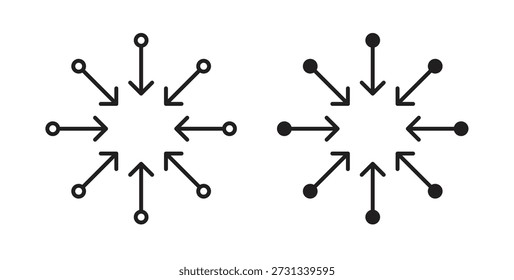 Centralized icons. Outline icons vector collection. flat illustrations