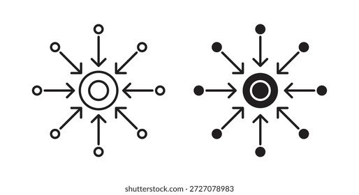 Conjunto de iconos centralizados. Ilustración vectorial de línea simple