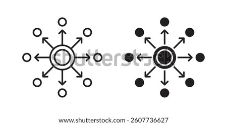 Centralized icons vectors graphic designs