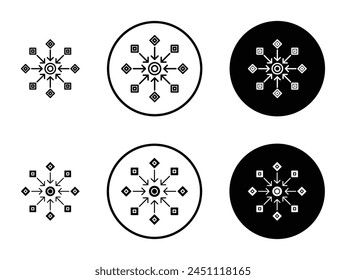 Centralized line icon set. enterprise data hub vector icon. customer centric approach icon suitable for apps and websites UI designs.