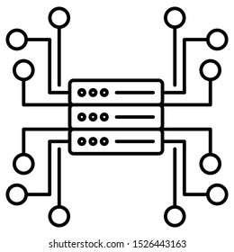 Diseño de iconos de vectores de almacenamiento en red centralizados