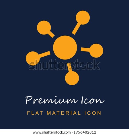 Centralized Structure premium material ui ux isolated vector icon in navy blue and orange colors