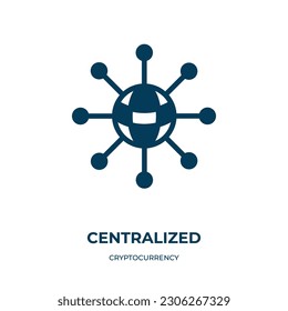 centralized vector icon. centralized, central, technology filled icons from flat cryptocurrency concept. Isolated black glyph icon, vector illustration symbol element for web design and mobile apps