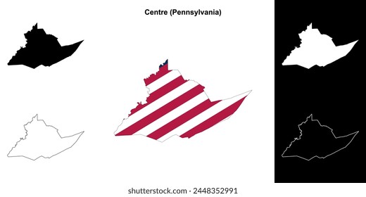 Centre County (Pennsylvania) outline map set