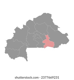 Centre Est region map, administrative division of Burkina Faso.