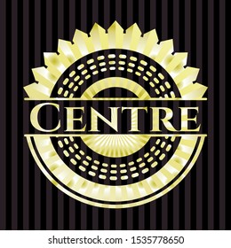 Centre gold emblem. Vector Illustration. Detailed.