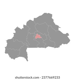 Centre region map, administrative division of Burkina Faso.