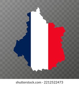 Centre Val de Loire Map. Region of France. Vector illustration.