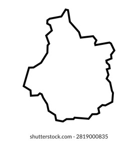 Centre Val de Loire Map Black Line Vector Illustration of French Region