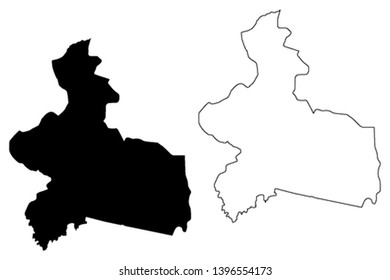 Centre-Est Region (Regions of Burkina Faso, Burkina Faso) map vector illustration, scribble sketch Centre Est map