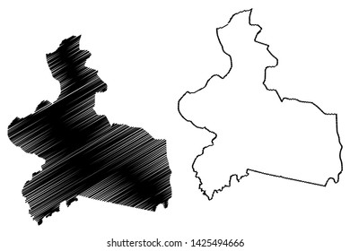 Centre-Est Region (Regions of Burkina Faso, Burkina Faso) map vector illustration, scribble sketch Centre Est map