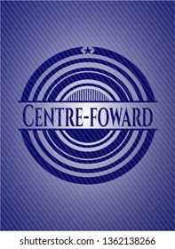 Centre-foward badge with jean texture