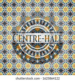 Centre-half arabesque style emblem. arabic decoration.