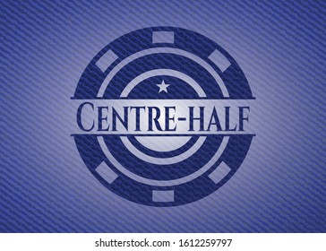Centre-half with jean texture. Vector Illustration. Detailed.