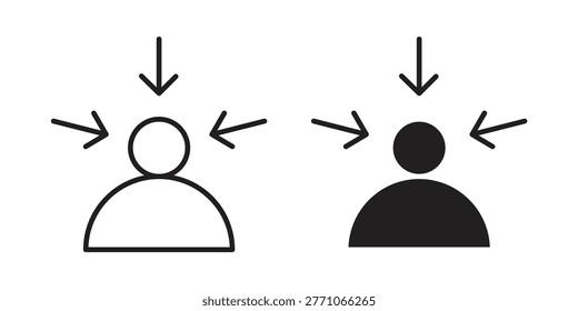 Centric consumer icon concept. Glyph and line vector illustrations on white background