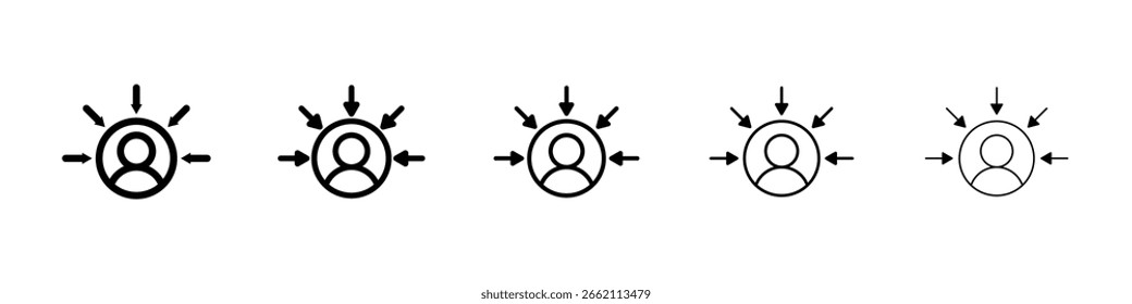 El icono de consumo de Centric llenó el concepto de letrero plano para el Diseño web.