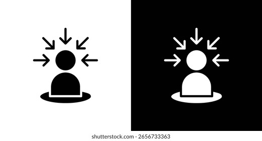 Icono de consumidor céntrico en conjunto de Vector sólido negro plano