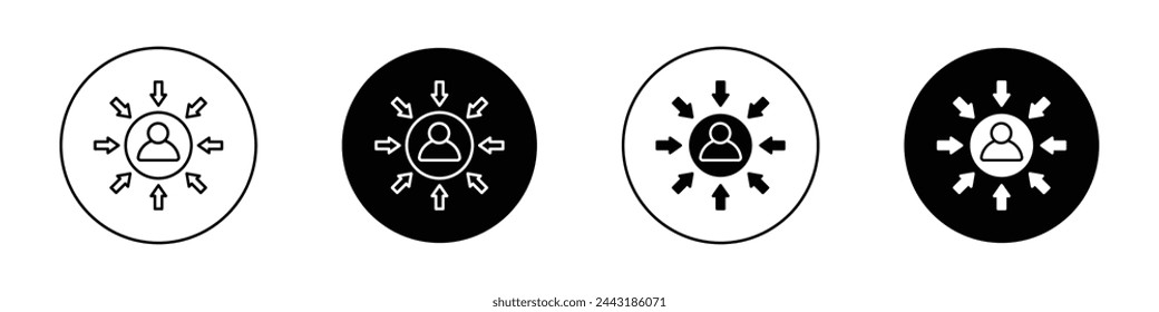 Centric consumer icon set. client focus approach vector symbol. customer first sign.