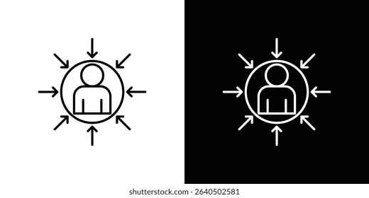 Centric consumer icon symbol concept for graphic design, Website, UI. EPS