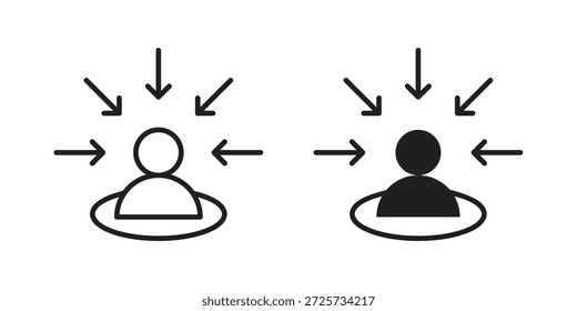 Centric consumer icon for template. Icon vector graphic set