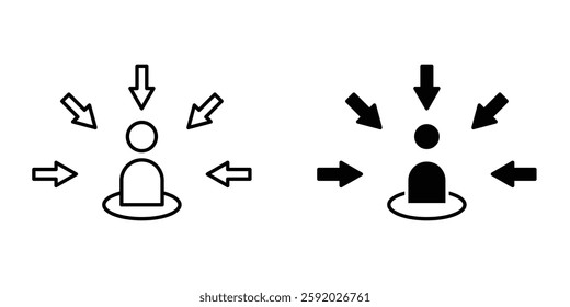 Centric consumer icons. stroke line and black solid icons