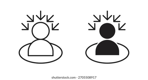Ícones de consumidor centrados para usar web design, ilustração logo.Symbol.