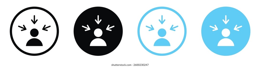 Centric consumer vector icons in black and blue colors