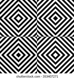 Centric squares black and white, abstract illustration. (Repeatable at edges.)