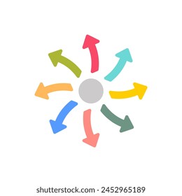 Icono de la Fuerza Centrífuga en el Vector. Logotipo
