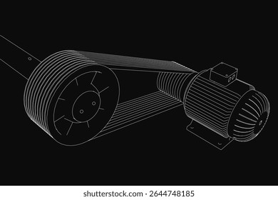 Bomba centrífuga ilustrada em preto e branco, apresentando componentes mecânicos detalhados como rotor, revestimento e portas de saída de entrada. O desenho técnico destaca a engenharia de precisão.