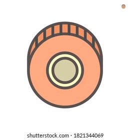 Icono del impulsor de la bomba centrífuga. El dispositivo es una turbina de agua o una máquina rotatoria que convierte energía de agua. Uso de la bomba centrífuga interna para la distribución de agua, es decir, el suministro de agua, el tratamiento. 64x64 píxeles.