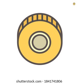 Centrifugal pump impeller vector icon. Equipment or part consist of rotor and vane. For convert energy by displacement oil or water. For automotive engine, water supply and distribution. 64x64 pixel.