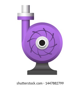 Centrifugal pump vector icon. Powered by electric motor or engine. For control or distribution fluid in industry, water supply infrastructure, wastewater treatment, cooling, plumbing and irrigation.