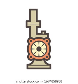 Bomba de agua e icono vectorial de canalización de agua para distribución de agua.