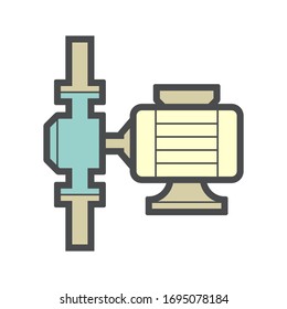 Wasserpumpe zur Verteilung Wasser Vektorillustration Symbol Design.