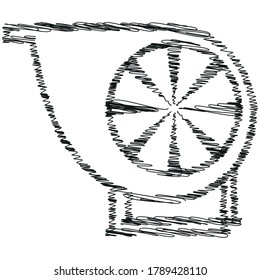 centrifugal radial indusrtial fun vector drawing