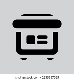 Icono de centrifugadora de estilo sólido sobre laboratorio, uso para presentación de aplicaciones móviles en sitios web